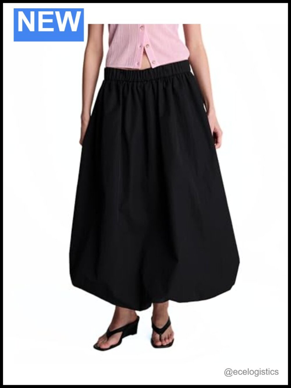 Kenneth Cole Women's Pull On Bubble Maxi Skirt Cotton Nylon